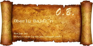 Oberly Baján névjegykártya